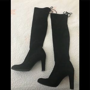 Stuart Weitzman black suede knee high boots.